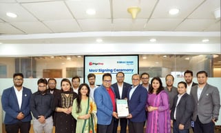 Priyoshop and BRAC bank team picture of MOU signing ceremony for co-designing an instant and paperless digital micro-loan powered by real-time merchant data