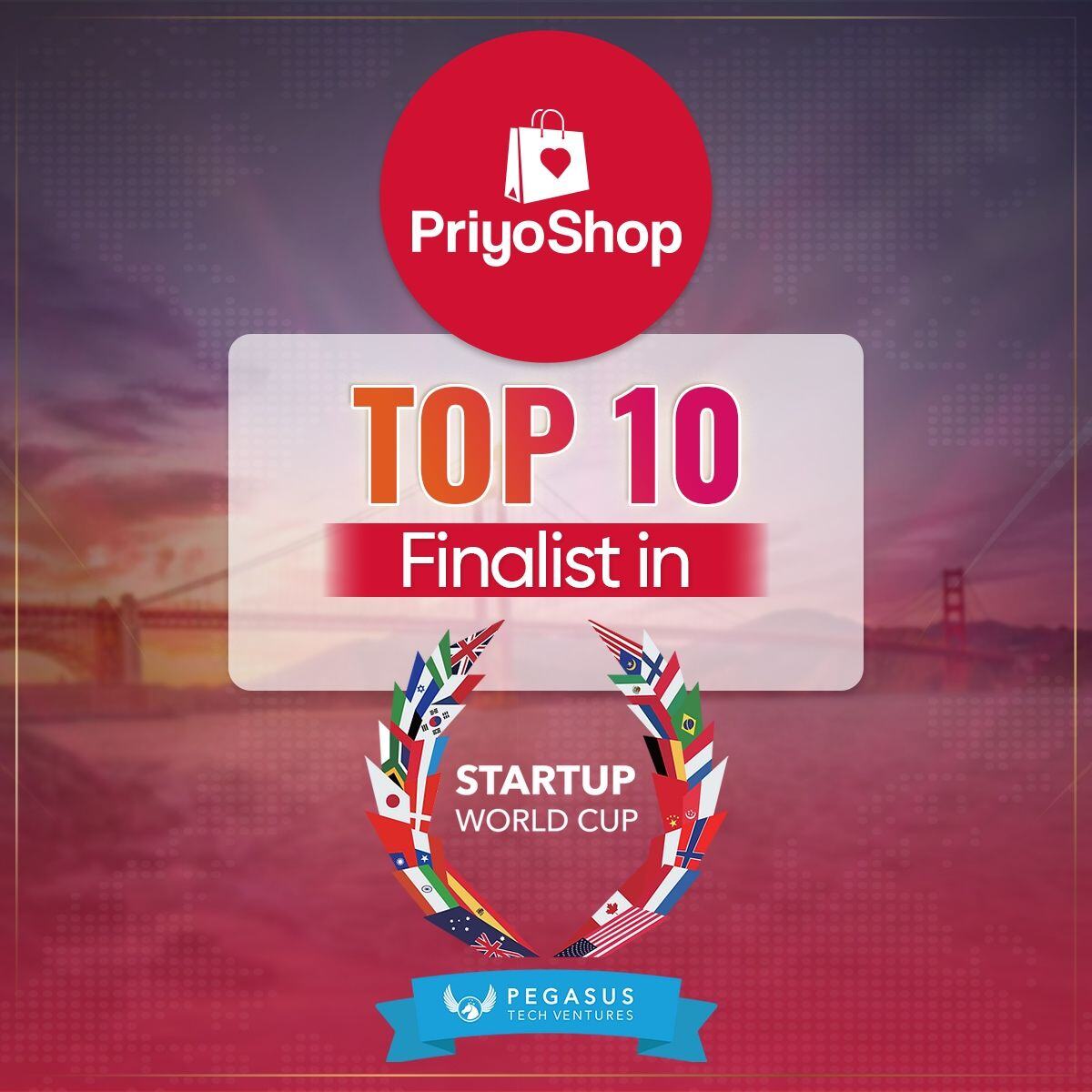 PriyoShop has been selected as a Top 10 Finalist in the Startup World Cup 2024 by Pegasus Tech Ventures! 