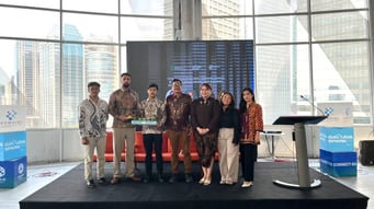 A group picture of SECHA and Fjäll Solutions team together with the Ministry of Communication and Information Technology of the Republic of Indonesia and Digital (KOMDIGI), introducing GreenShift - an integrated solution that combines digital coordination with industrialized modular construction to cut Jakarta’s typical housing delivery timeline from 18 months to 45 days.