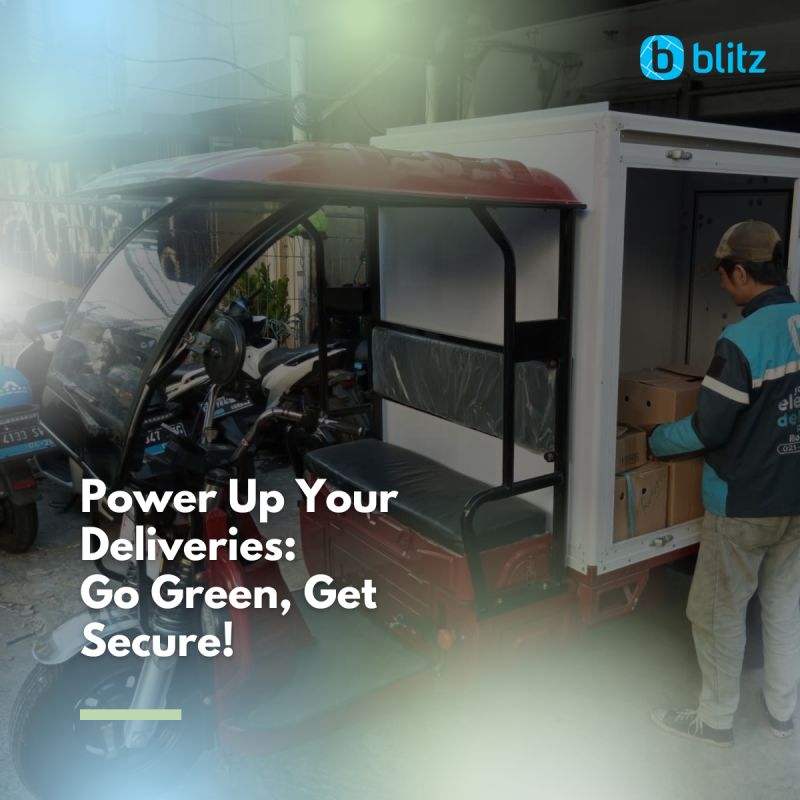 blitz banner displaying power up your deliveries : Go green, Get secure
