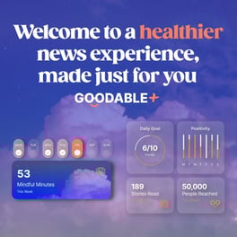 goodable news dashboard with metrics