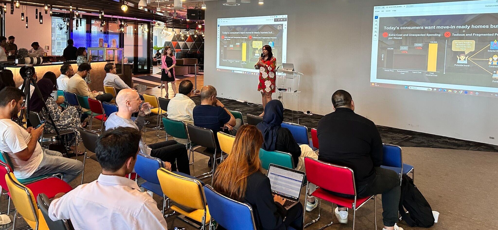 Josephine Lovensa pitching her startup, SECHA at BonBillos demo day-1-2
