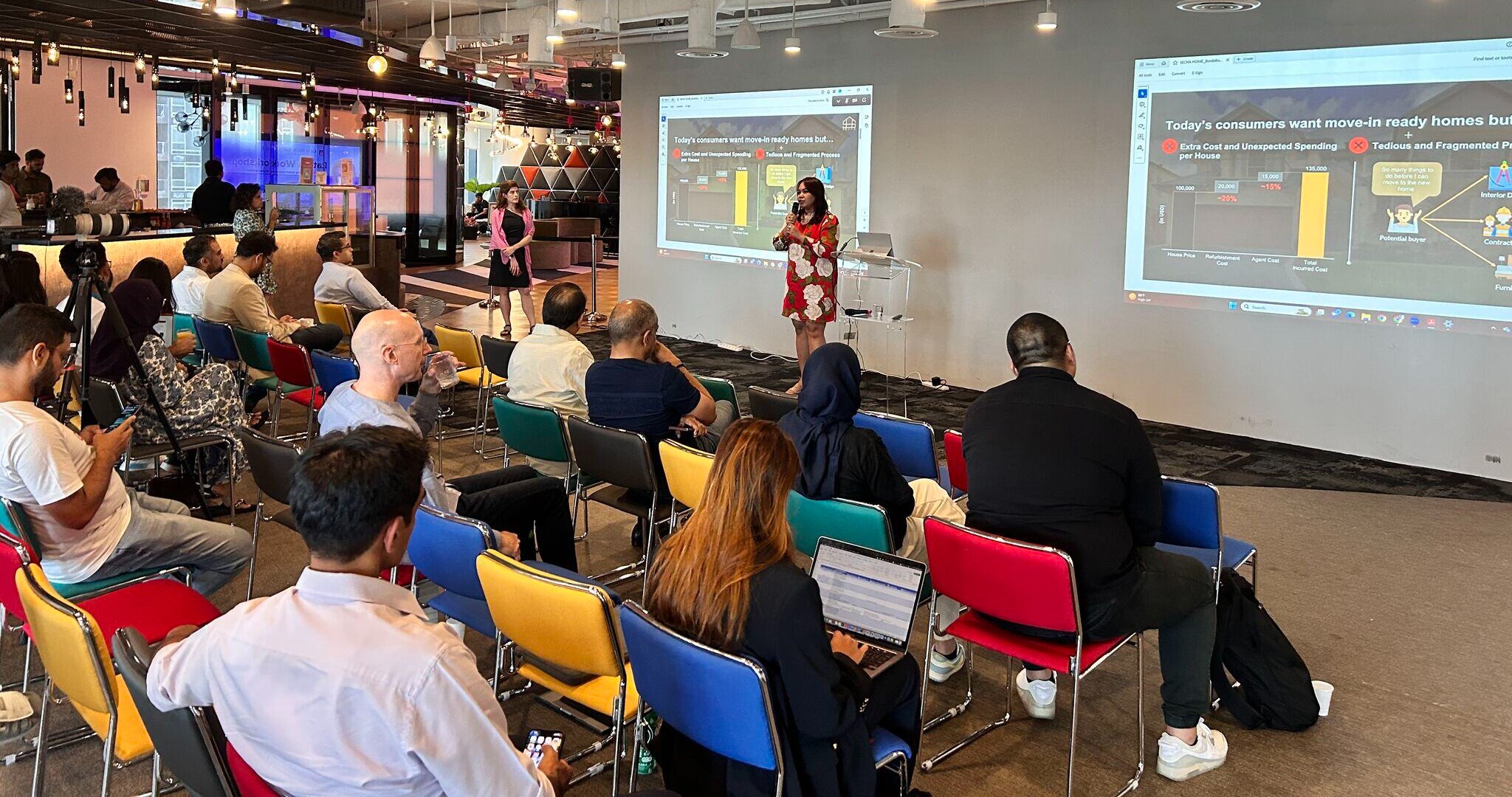Josephine Lovensa pitching her startup, SECHA at BonBillos demo day-1