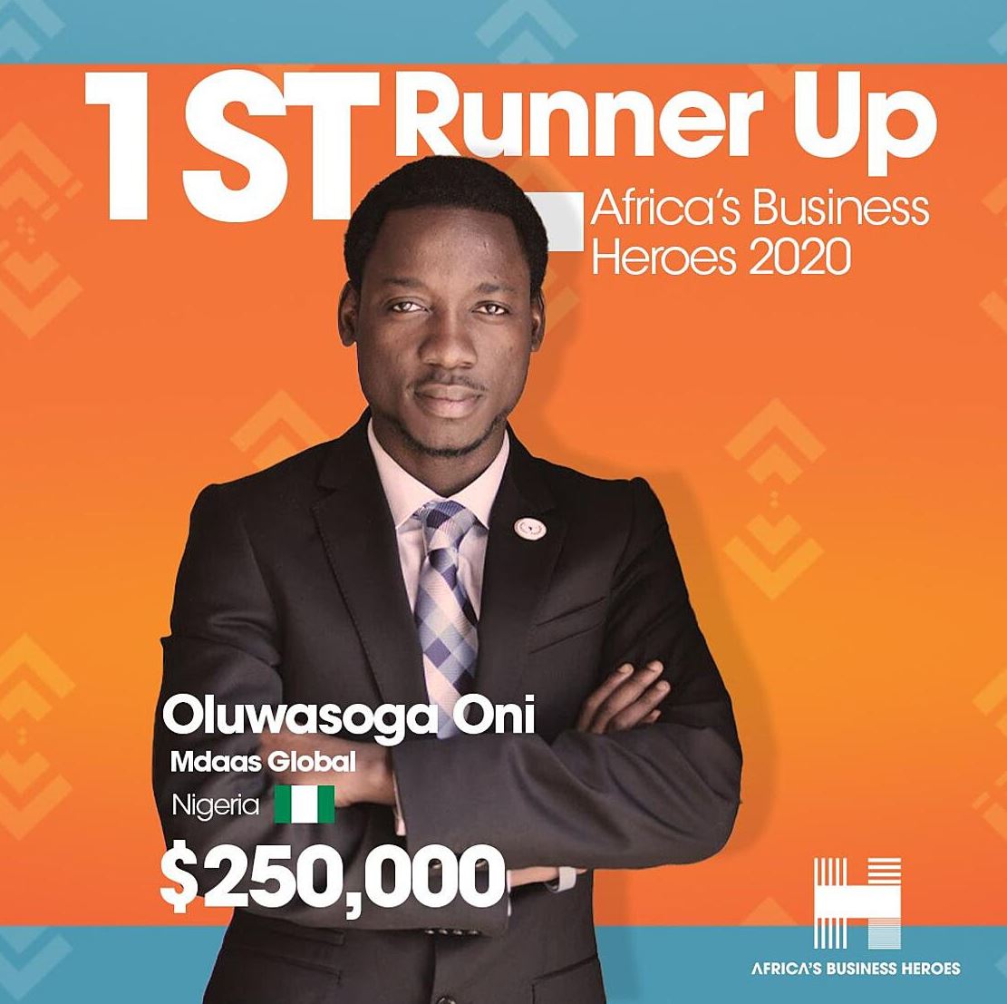 December 2020 - Soga Oni won $250K at Africa's Business Heroes 2020
